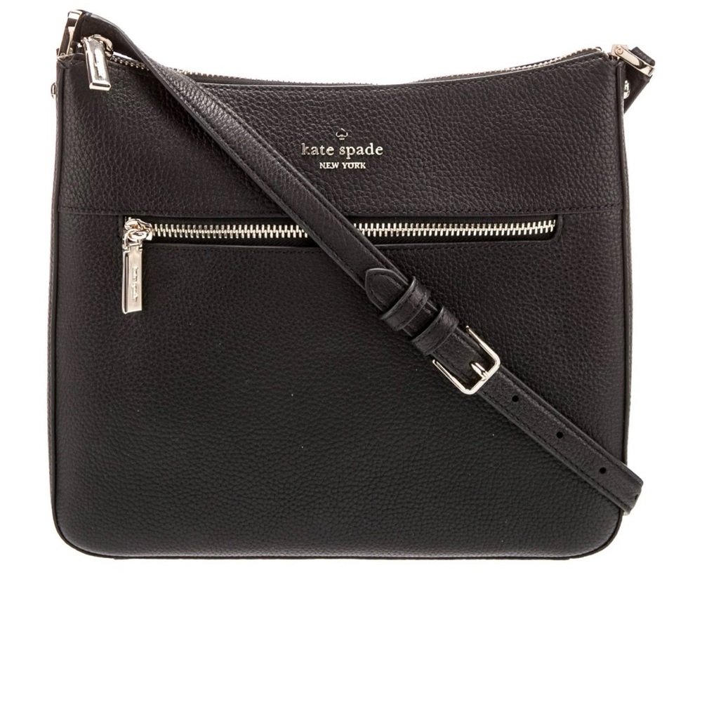 NWT Kate Spade Swingpack Crossbody Bag Black Pebble Leather Gold Hardware‎